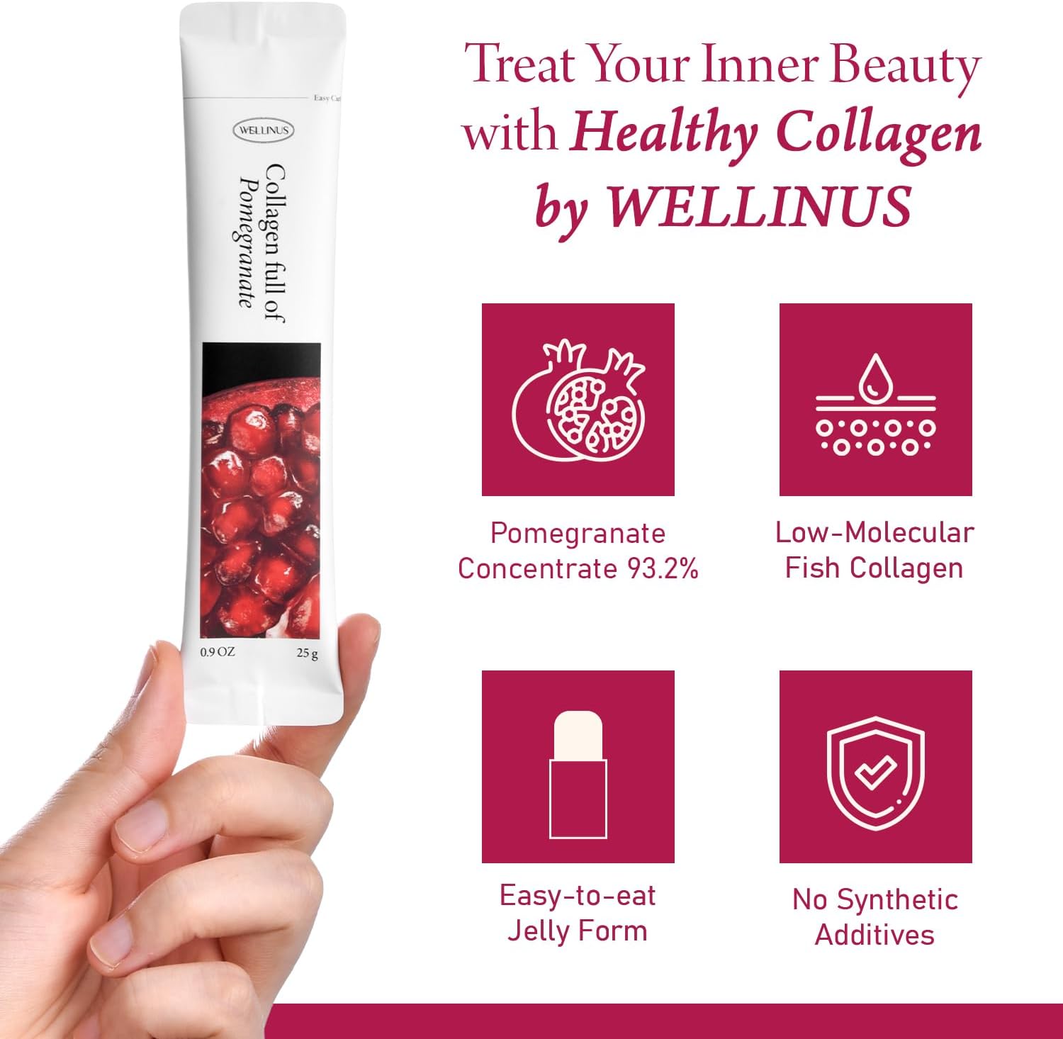 Korean Beauty Collagen, Jelly Stick, Marine Collagen, Fast Absorbing, Snack, Ultra-Low Weight Molecular Marine Collagen, HACCP Certified, 22.05 oz/Pack of 25