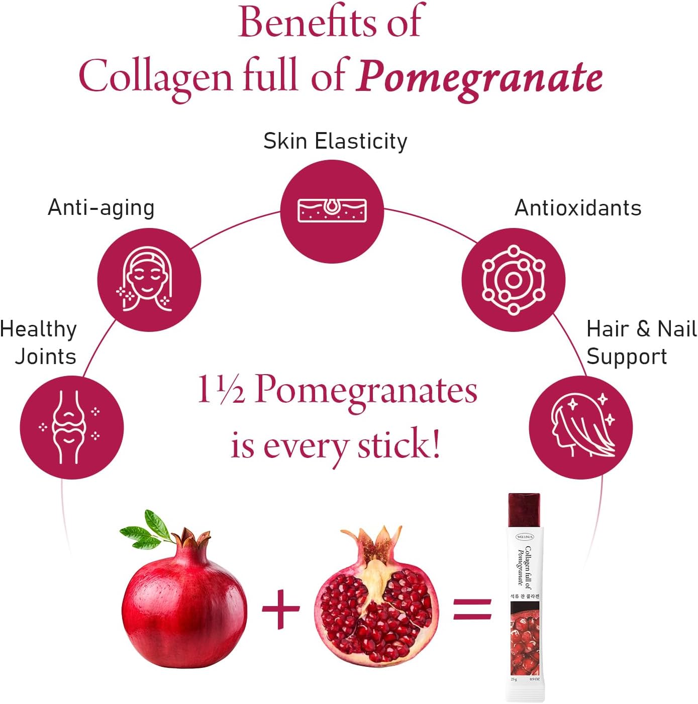 Korean Beauty Collagen, Jelly Stick, Marine Collagen, Fast Absorbing, Snack, Ultra-Low Weight Molecular Marine Collagen, HACCP Certified, 22.05 oz/Pack of 25