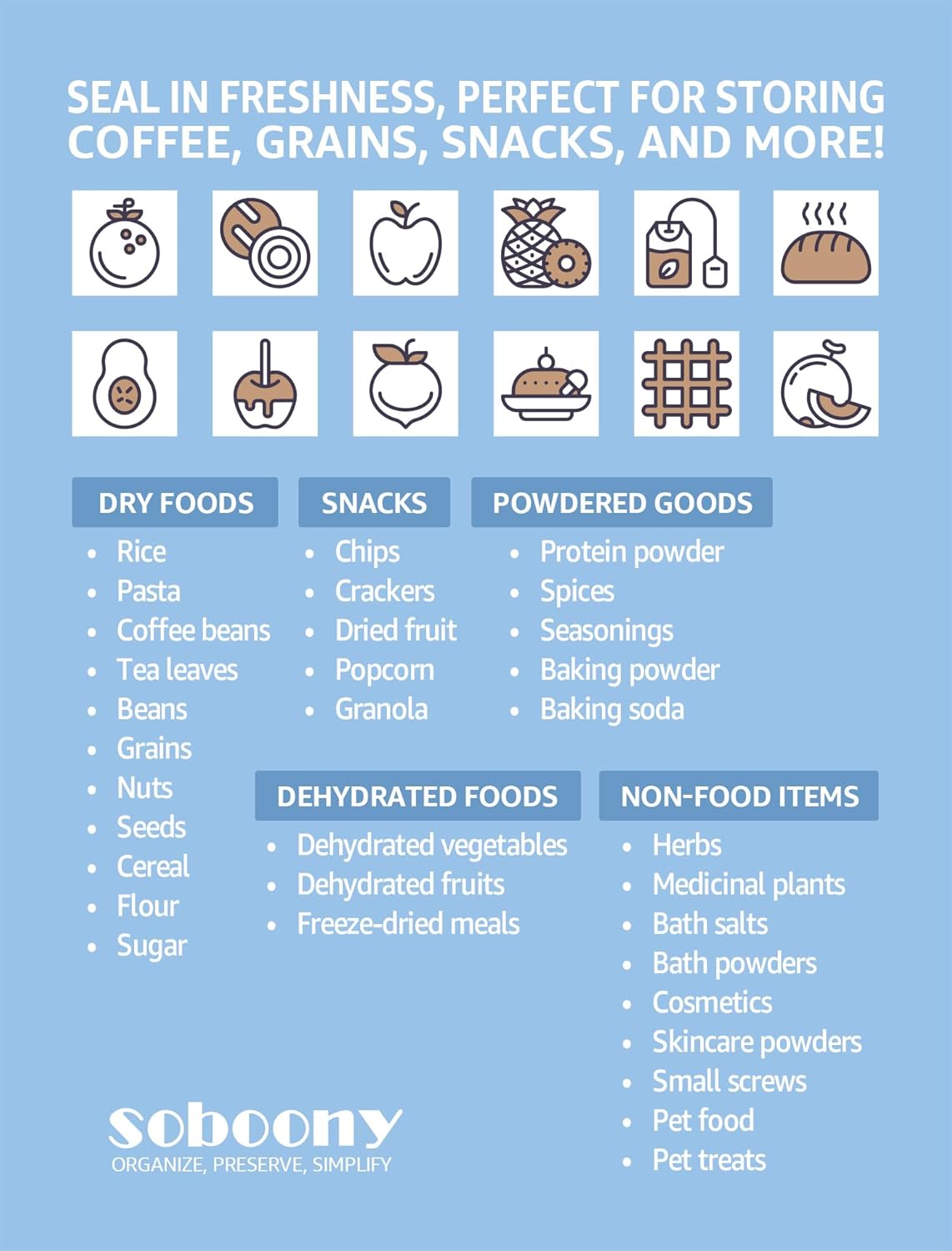 Mylar Bags for Food Storage with Resealable Zipper & Aluminum Foil Pouch