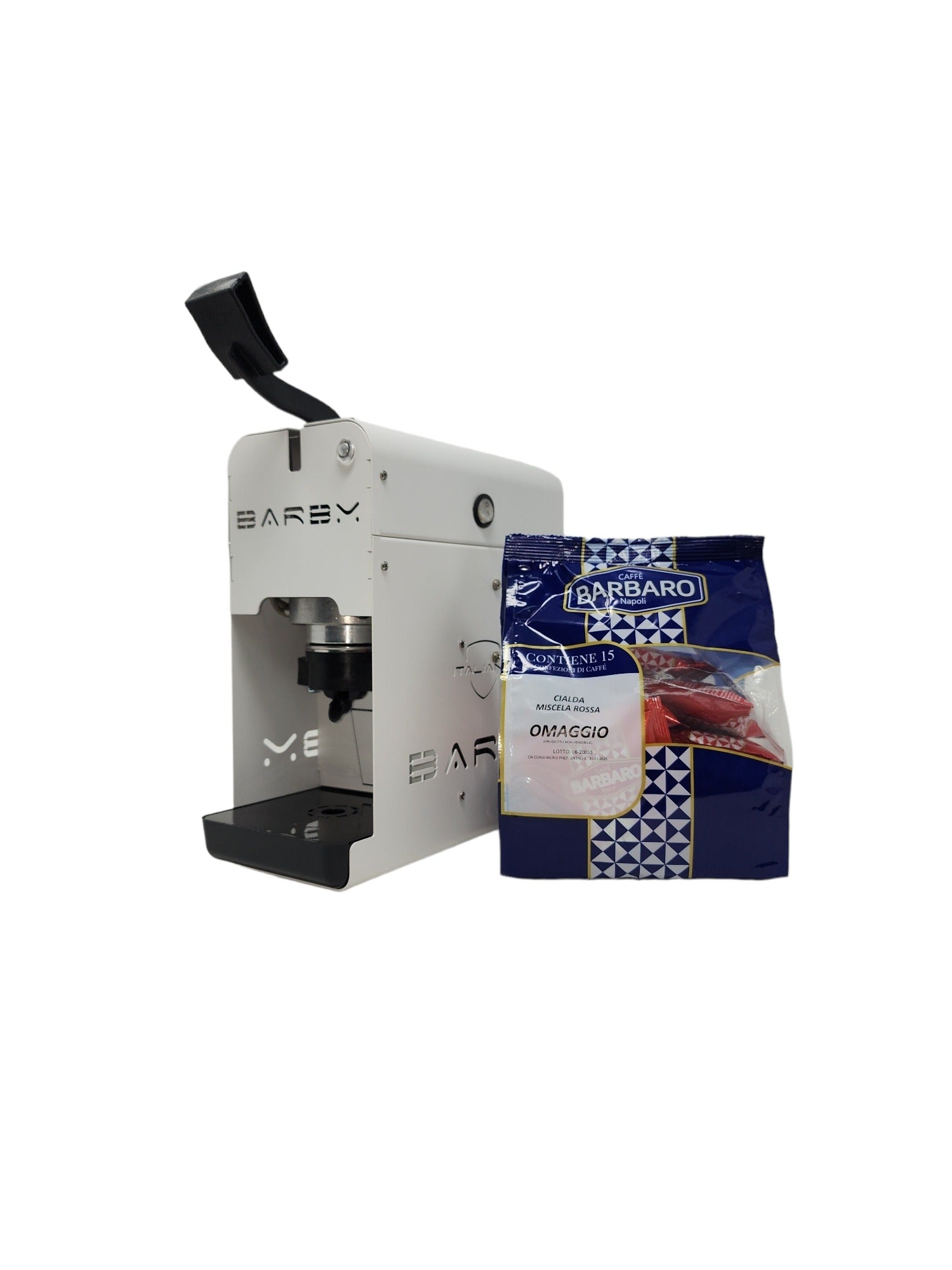 BARBY  Espresso Coffee ESE 44mm POD Machine Black Navy Blue White Creme Color- Made in Italy