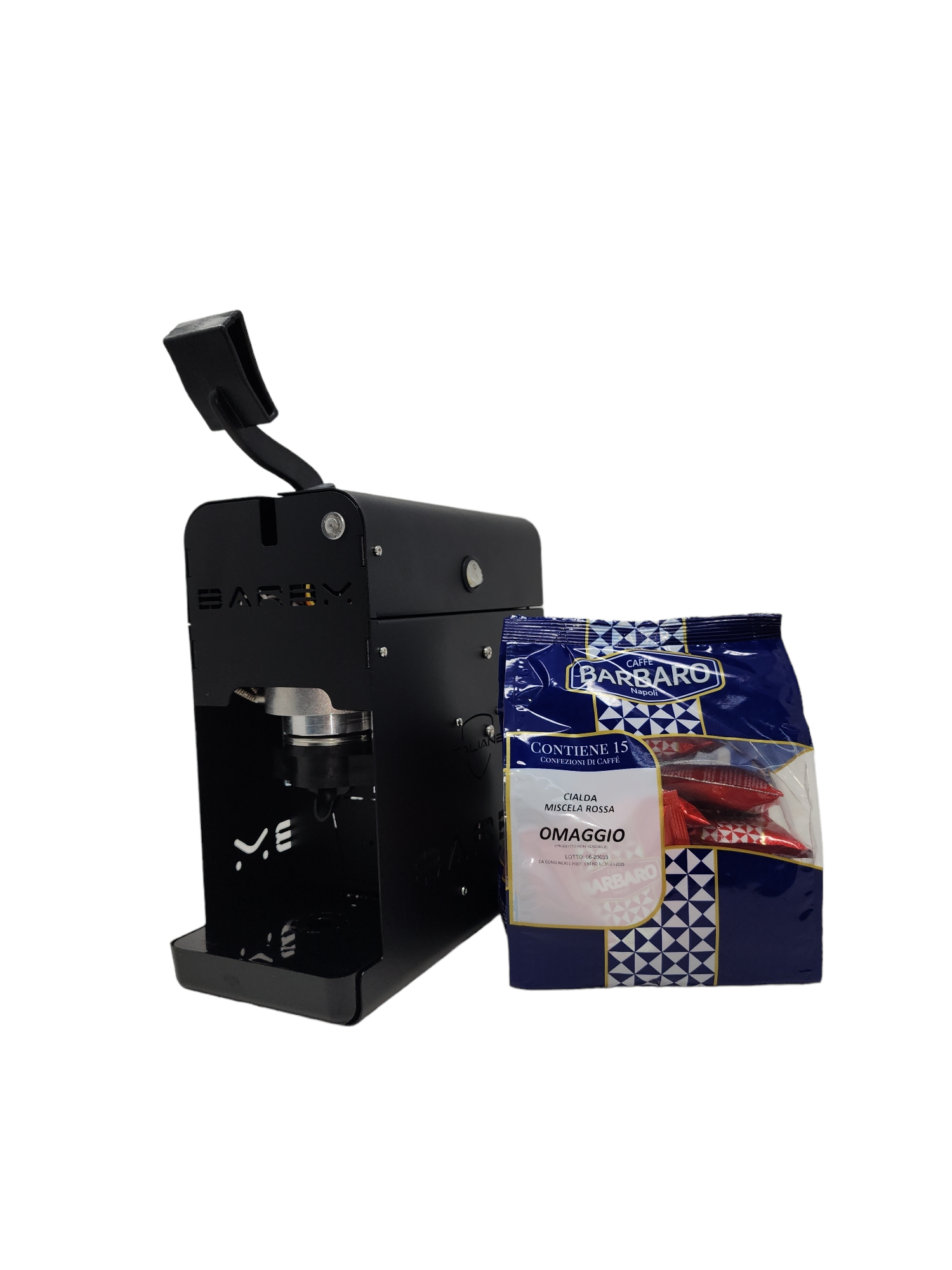 BARBY Espresso Coffee ESE 44mm POD Machine Black Navy Blue White Creme