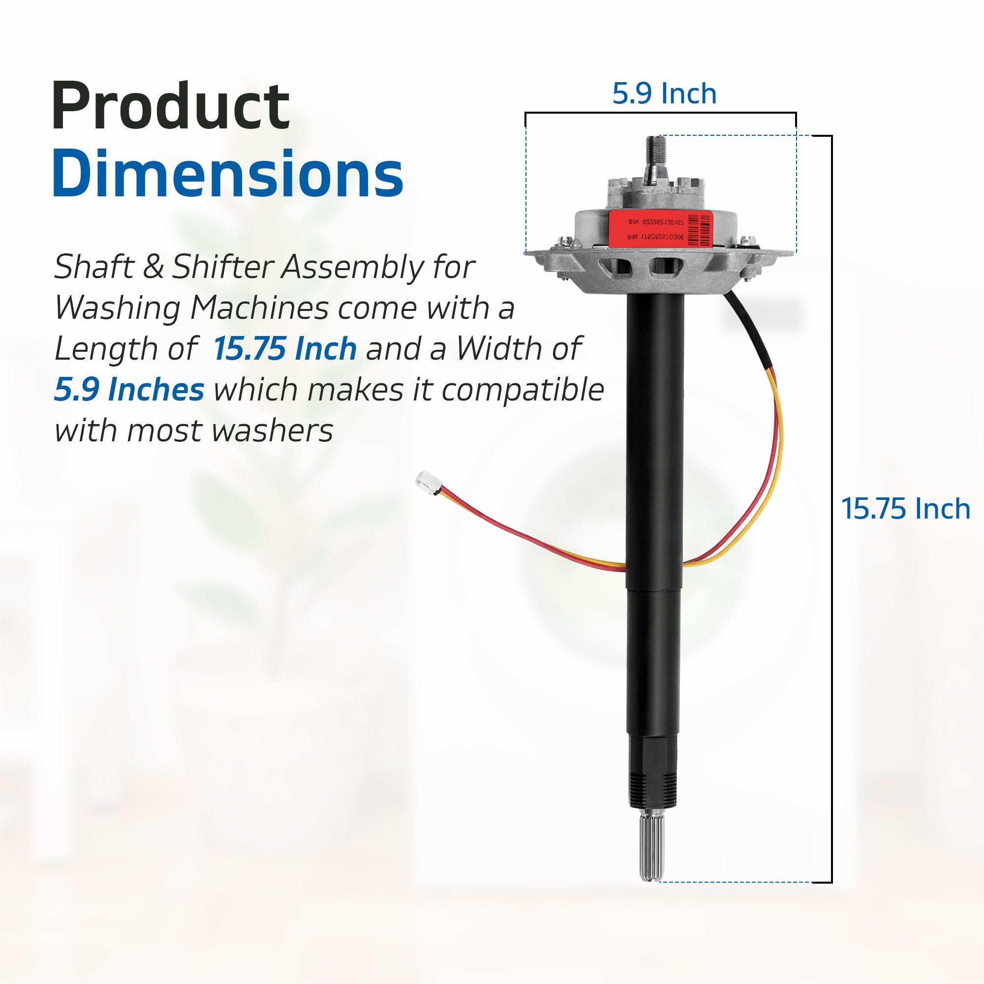 GARP WH38X10019 Shaft and Tube Assembly for Washing Machines Compatible with GE