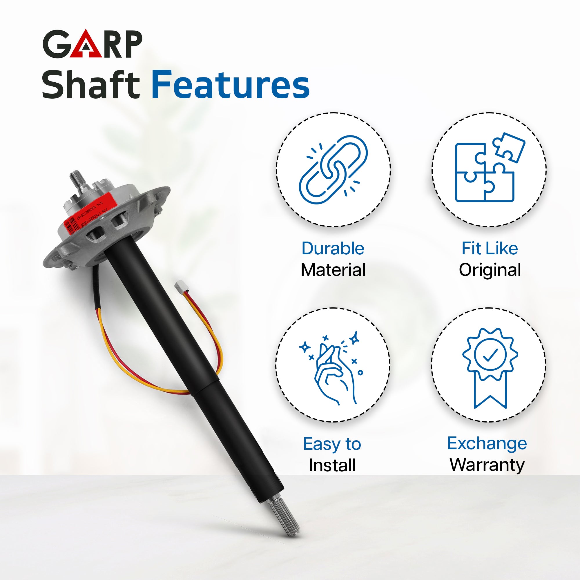 GARP WH38X10019 Shaft and Tube Assembly for Washing Machines Compatible with GE