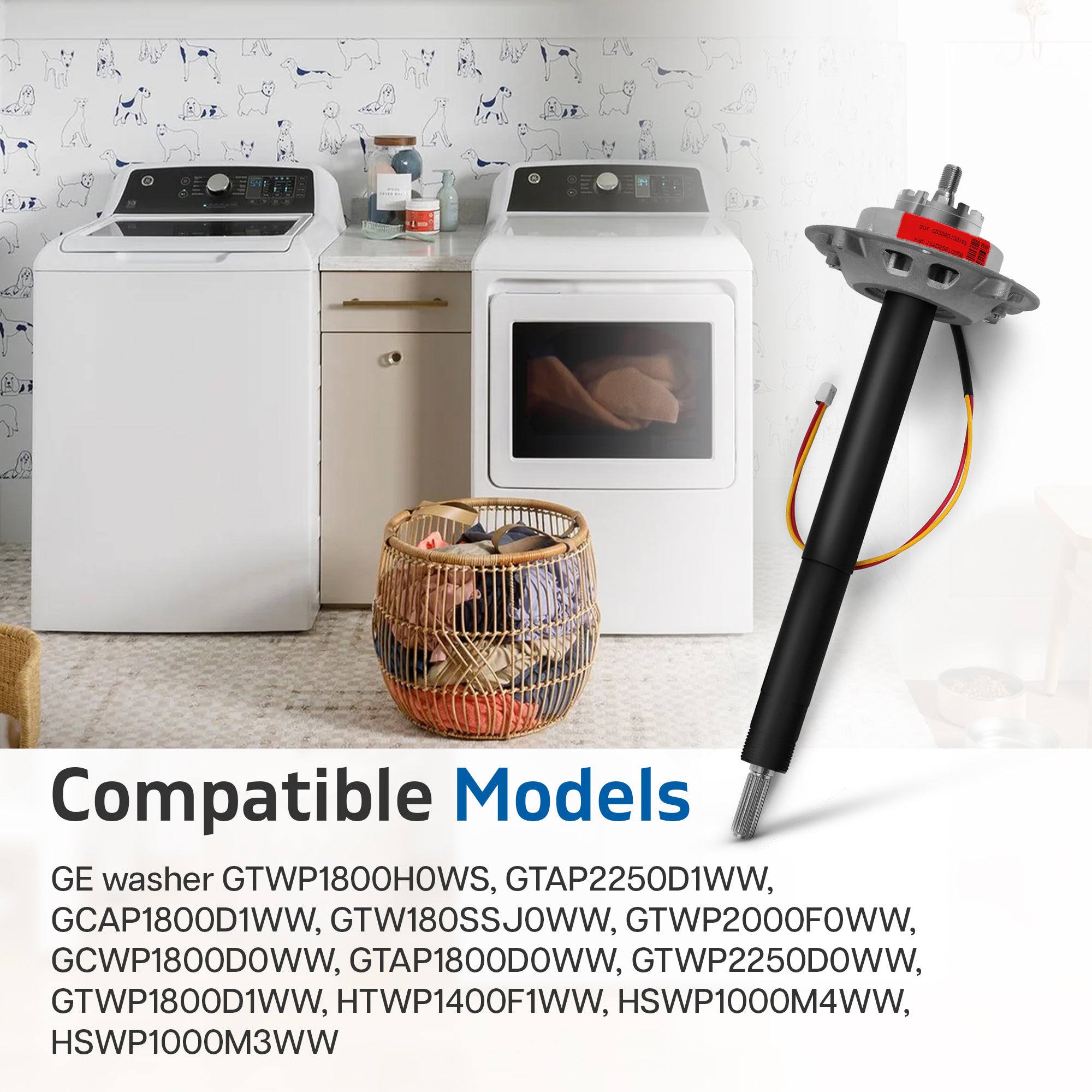 GARP WH38X10019 Shaft and Tube Assembly for Washing Machines Compatible with GE