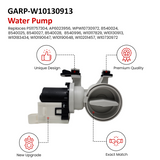 GARP W10130913 Drain Pump Motor for Washing Machines Compatible with Kenmore, Maytag and Whirlpool