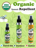 US Organic Mosquito Repellent Anti Bug Outdoor Pump Sprays, Travel Size, Cruelty Free, Proven Results by Lab Testing, Deet-Free 2 fl oz