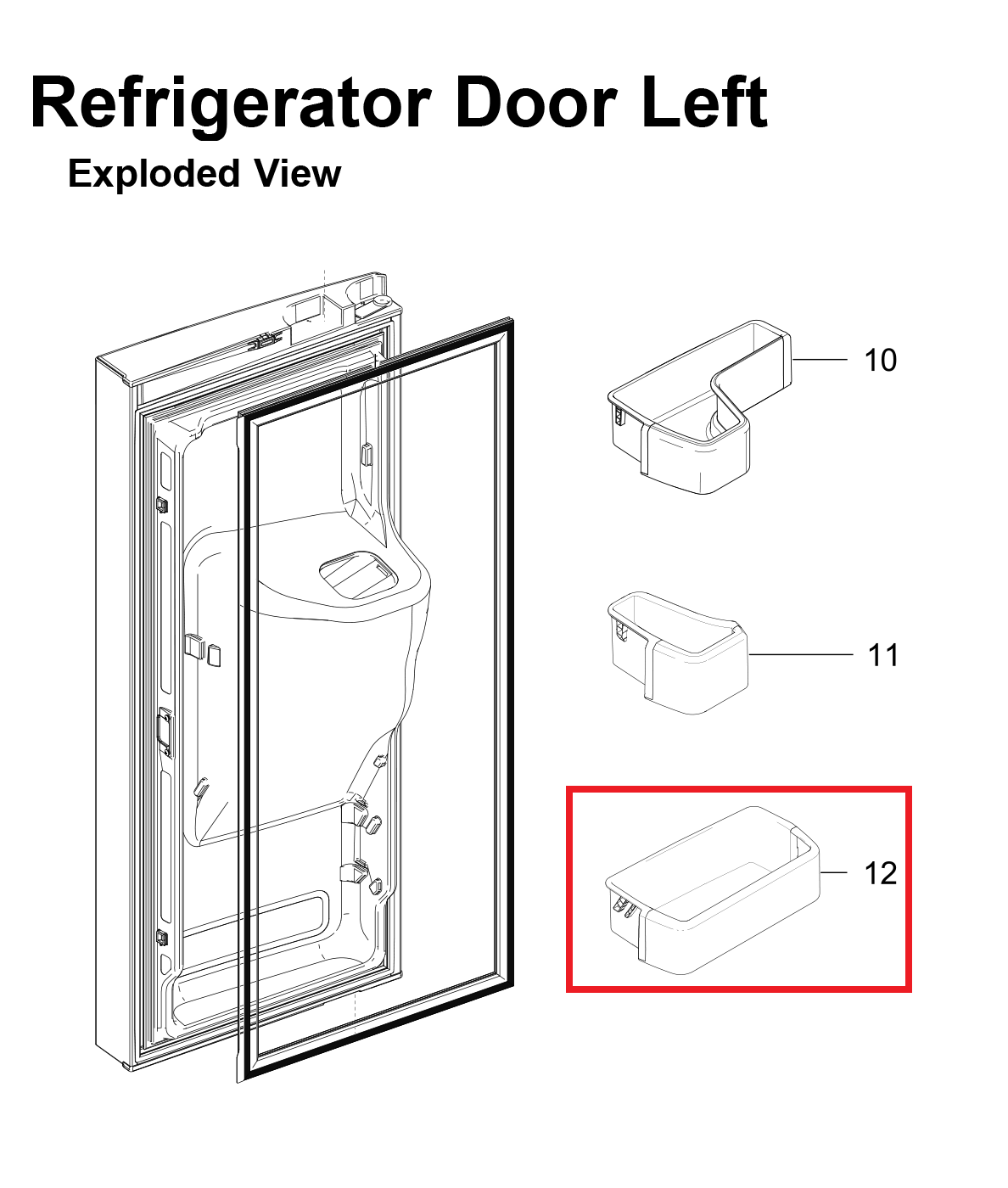 Samsung DA97-06420C Refrigerator Left Door Bin Original Equipment Manufacturer (OEM) Part