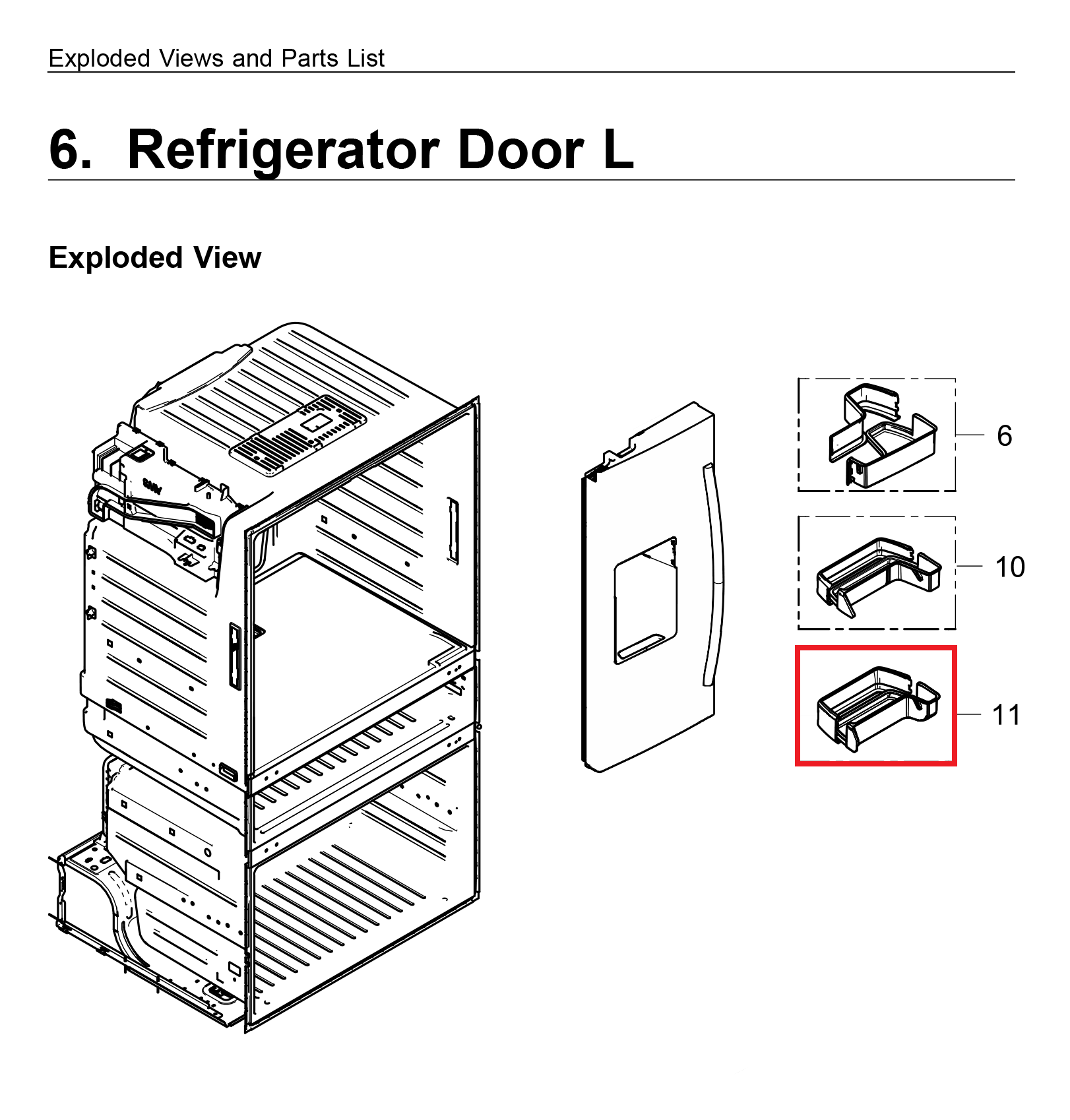 Samsung DA97-08400A Refrigerator Left Door Bin