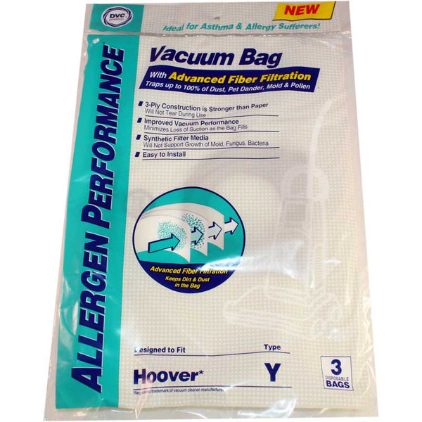 Hoover Compatible Style Y V2, WindTunnel & Tempo Uprights 3 Pack Bags 4010801Y