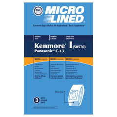 Kenmore Compatible Style I 50570 & Panasonic C-13 Canister 3 Pack Bags 609315