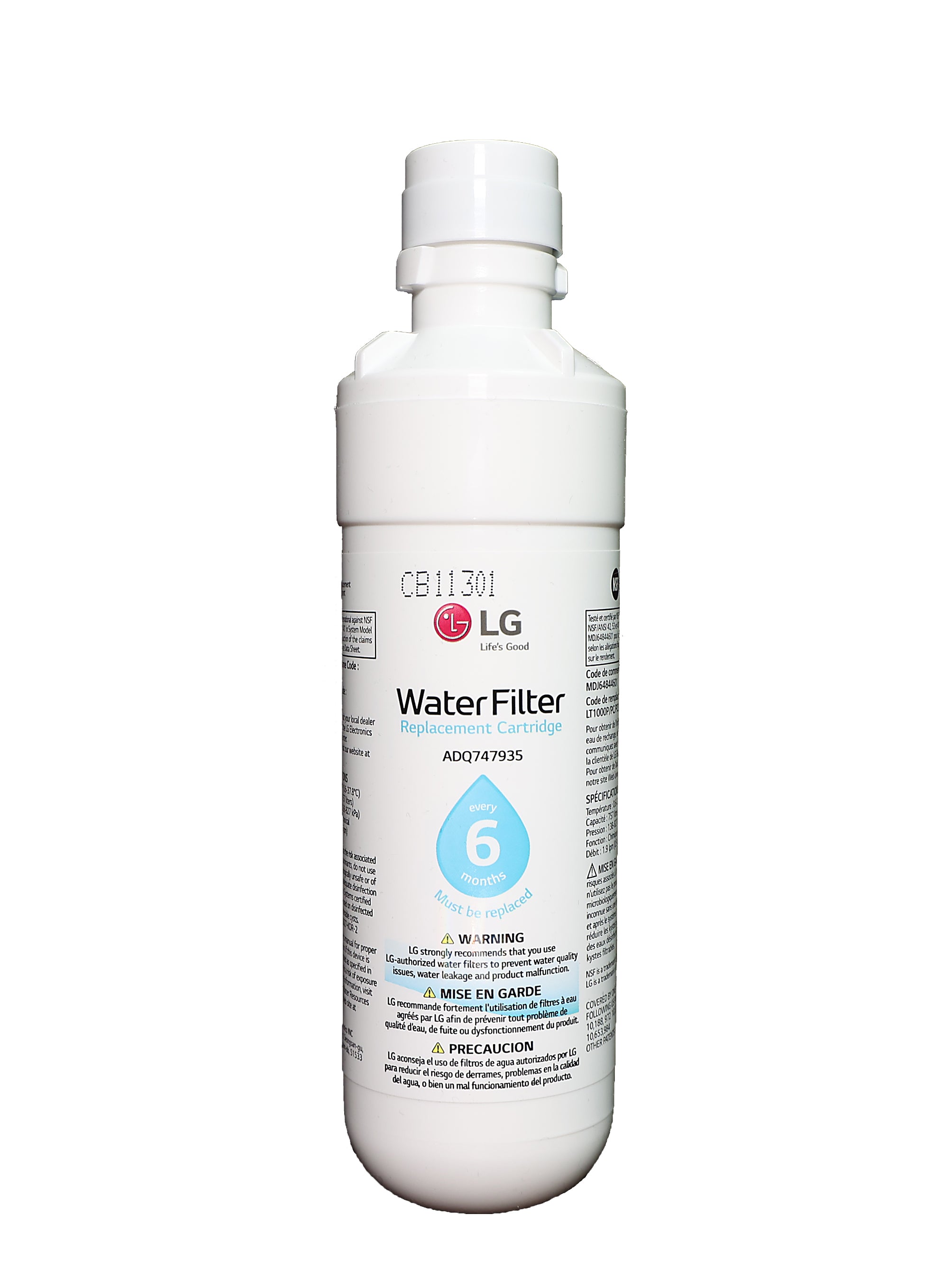 LG Genuine LT1000P - 6 Month / 200 Gallon Capacity Replacement Refrigerator Water Filter (NSF42, NSF53, and NSF401) LG ADQ747935