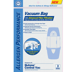 Nutone Compatible CV-395 Central Vac Units 3 Pack Bags 391-8