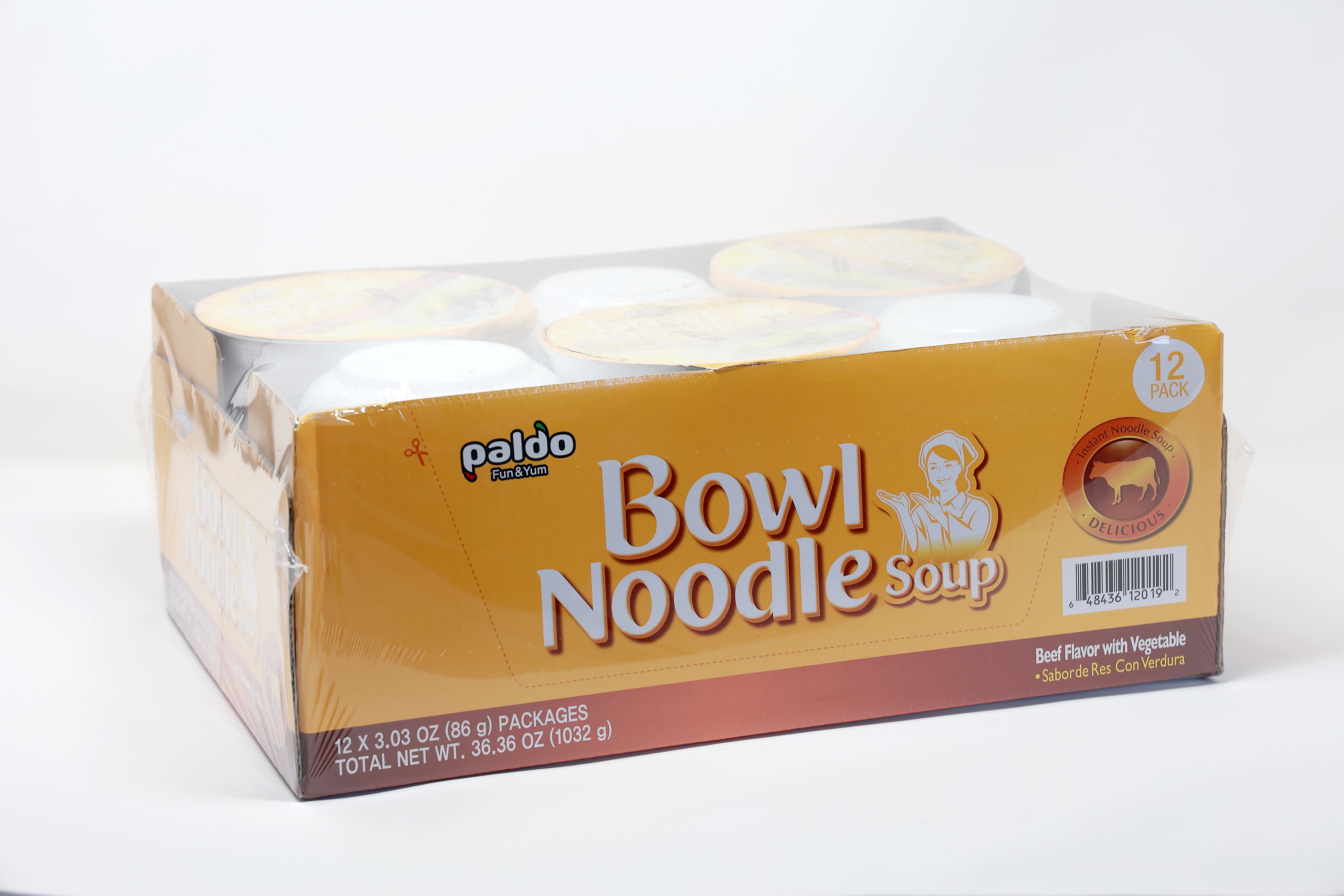 Paldo Fun & Yum Bowl Beef and Vegetable Instant Noodles