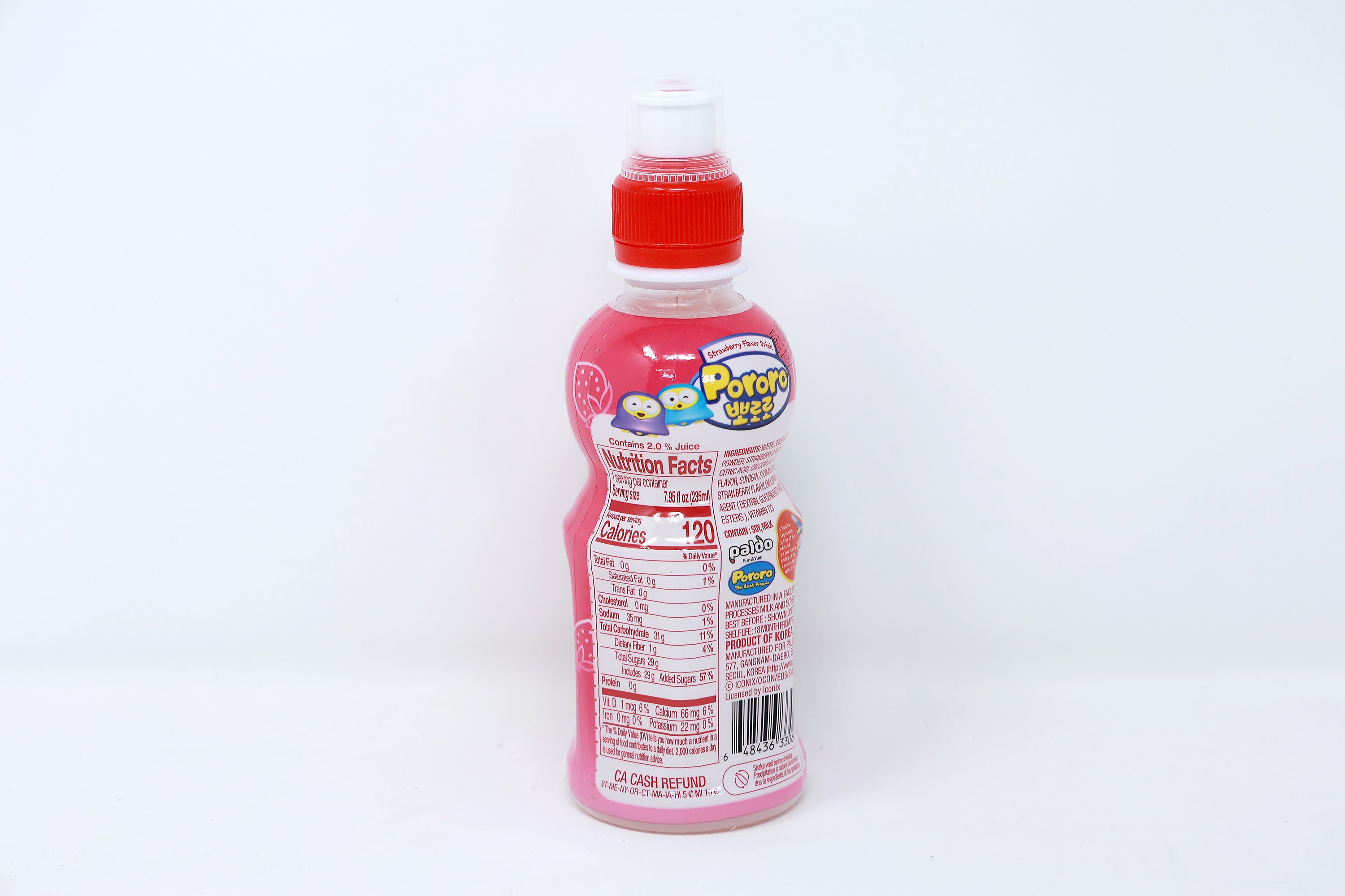 Paldo Fun & Yum Pororo Drinks Strawberry Flavor Beverage 235ML