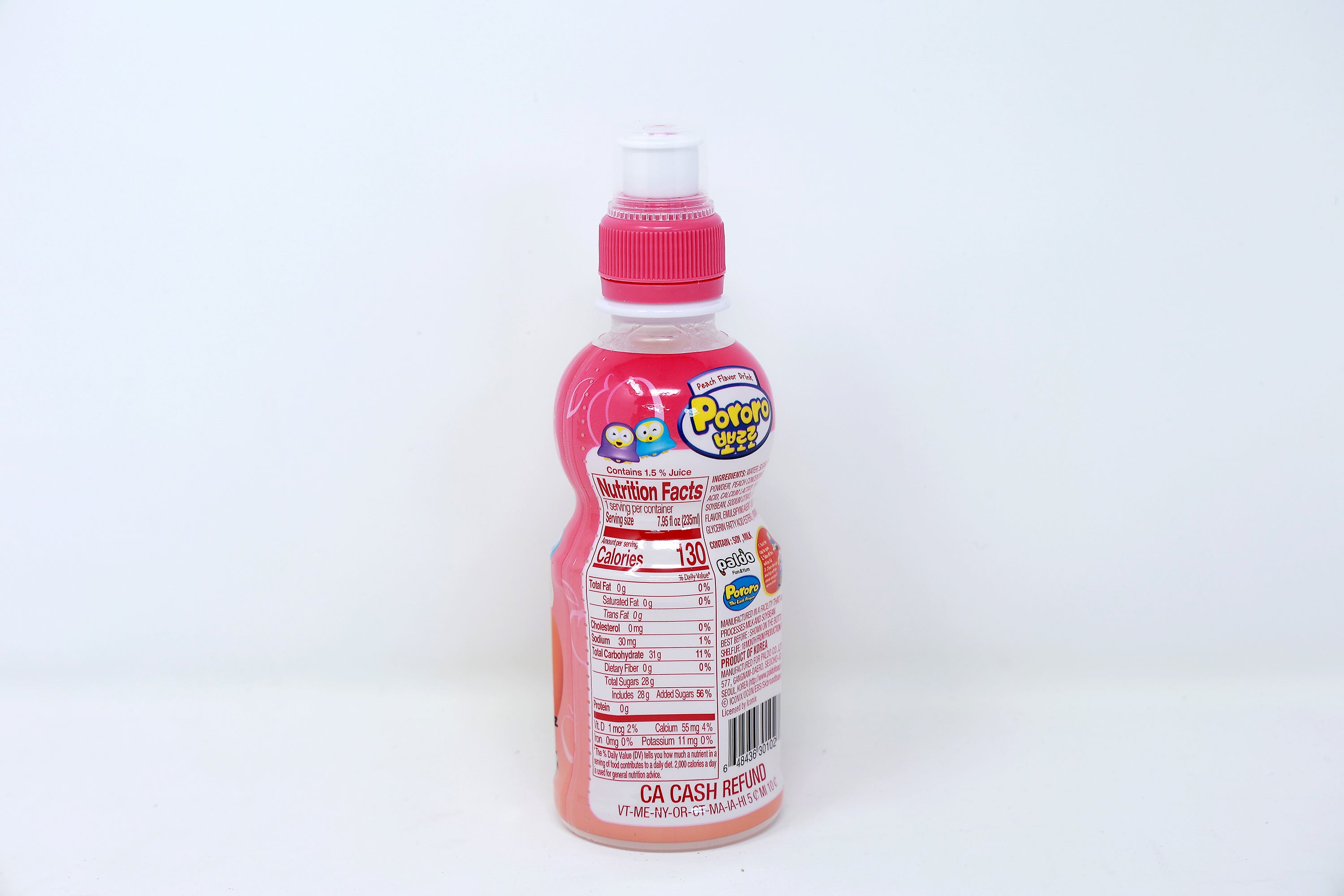 Paldo Fun & Yum Pororo Drinks Peach Flavor Beverage 235ML