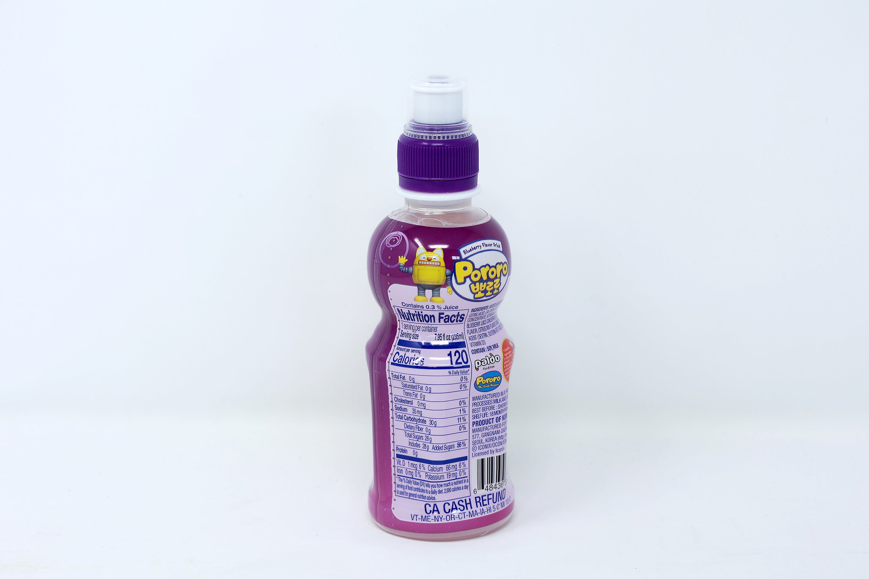 Paldo Fun & Yum Pororo Drinks Blueberry Flavor Beverage 235ML
