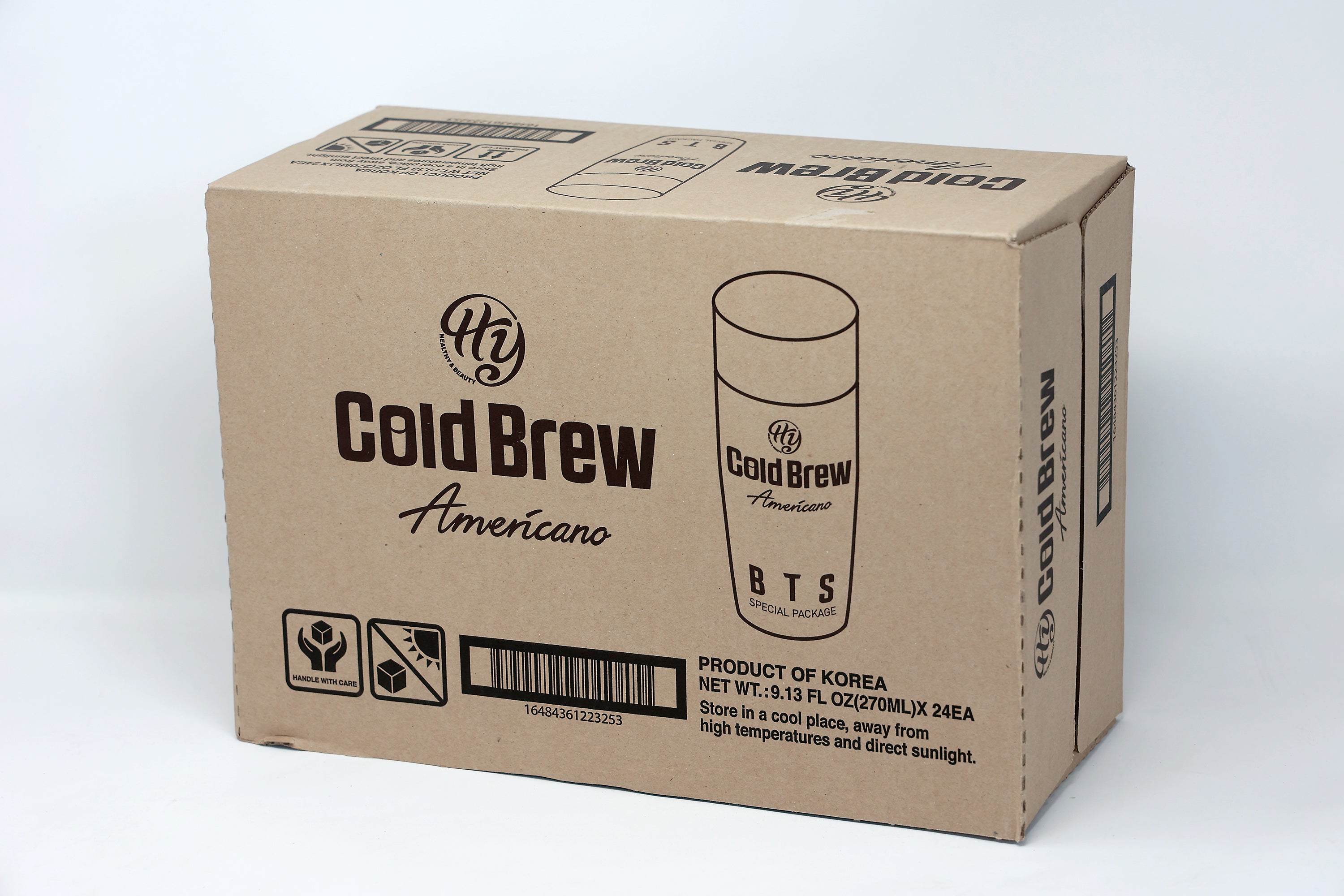 Paldo Fun & Yum Cold Brew Coffee with BTS Bangtan Boys Special Package, 24 Americano Bottles