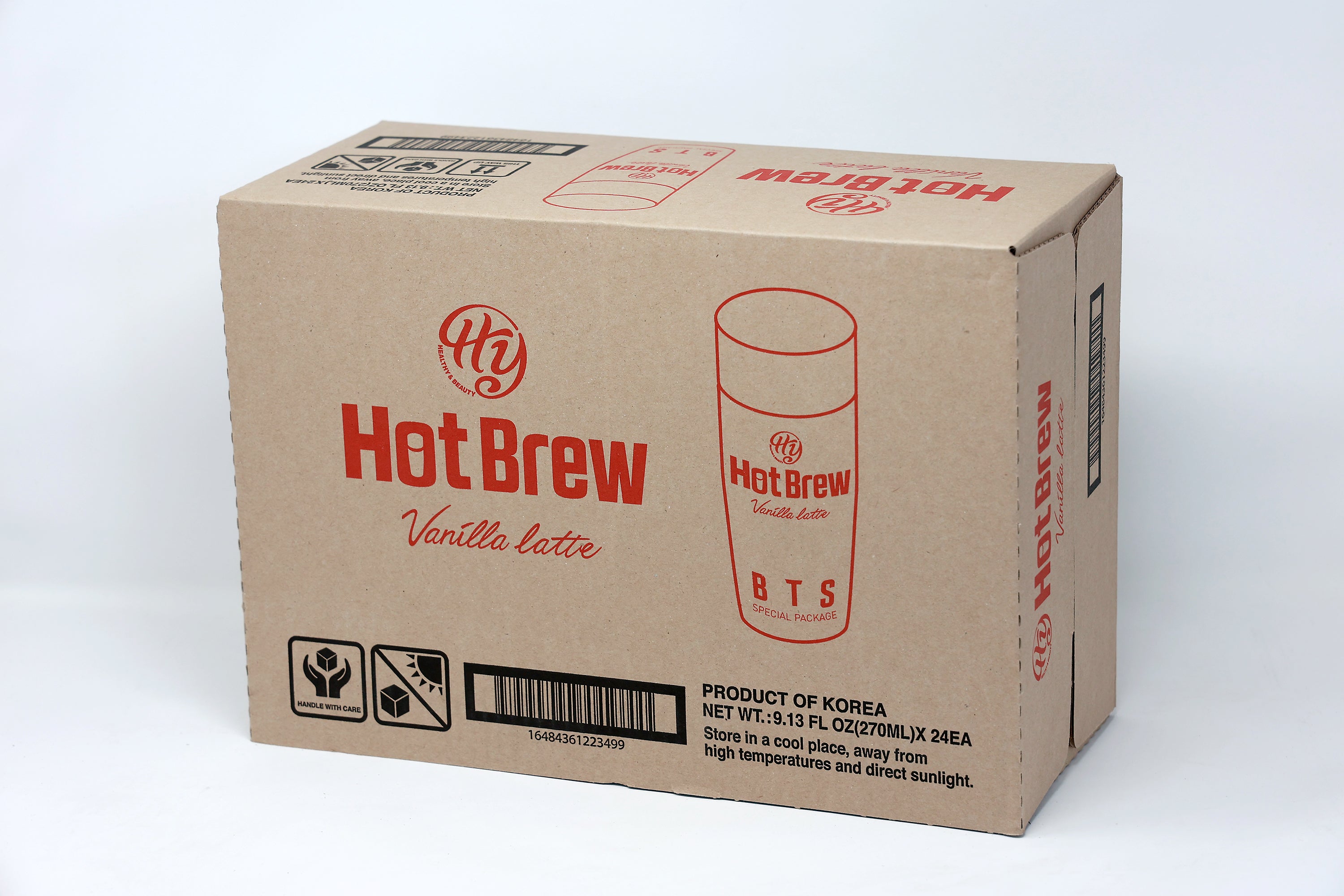 Paldo Fun & Yum BTS Bangtan Boys Special Coffee Package, 24 Vanilla Latte Bottles, Variety Pack, Unsweetened, Sugar-Free, Gluten-Free, On-the-Go Coffee Drink, 9.13 Fl oz (270ml), Made in Korea