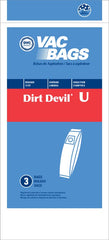 Royal / Dirt Devil Compatible Style U Ultra Dirt Devil Featherlite, Breeze, Ultra MVP, Magnum MVP 3 Pack Bags 3-920047-001