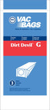 Royal / Dirt Devil Compatible Style G Dirt Devil Handvac 3 Pack Bags 3-010347-001
