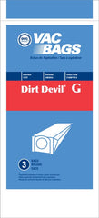Royal / Dirt Devil Compatible Style G Dirt Devil Handvac 3 Pack Bags 3-010347-001