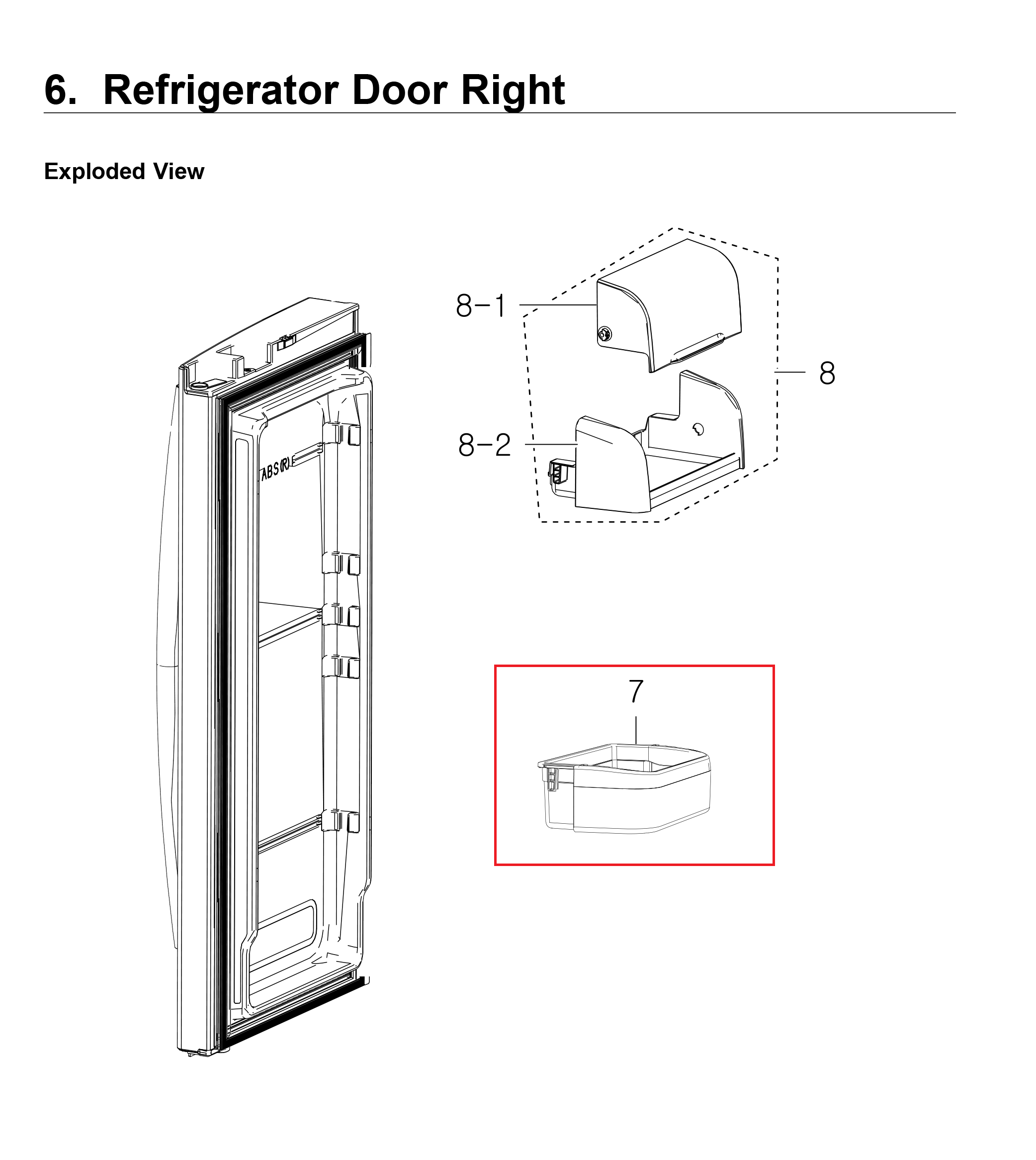 Samsung DA97-04878D Refrigerator Door Upper Bin Guard