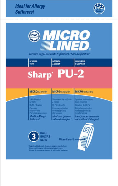 Sharp Compatible Sharp PU2 Upright 3 Pack Bags EC10PU2