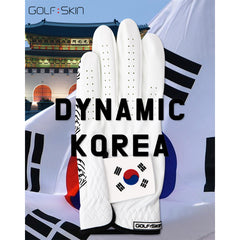 GolfSkin Korean Flag Design- Left Hand Golf Glove unique Designs for All Weather Grip