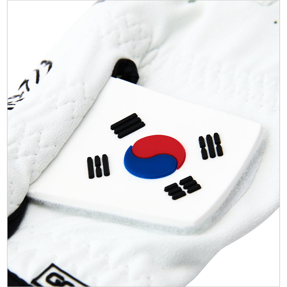 GolfSkin Korean Flag Design- Left Hand Golf Glove unique Designs for All Weather Grip