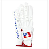 GolfSkin Golf Gloves USA, Red, Blue & White Combo Design Gloves-All Weather Grip
