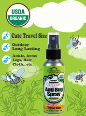 US Organic Mosquito Repellent Anti Bug Outdoor Pump Sprays, Travel Size, Cruelty Free, Proven Results by Lab Testing, Deet-Free 2 fl oz